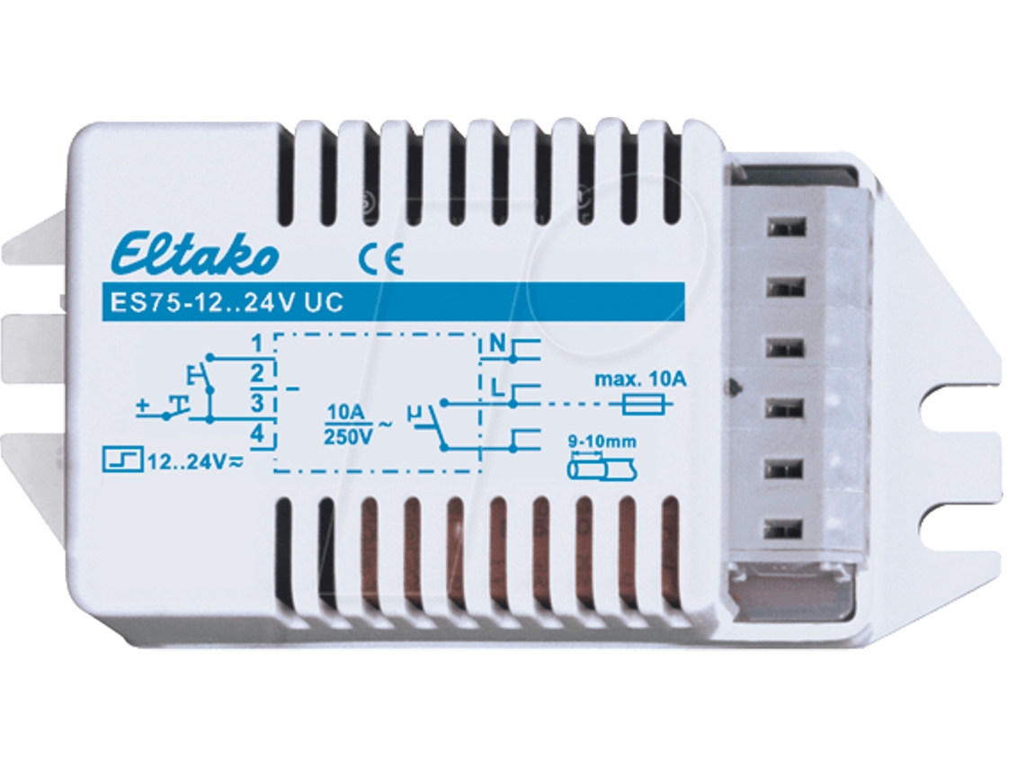 Es75 12..24v Uc interruptor de impulso 1s luzes N.sem potencial 10a 60100055 1 (60100055) Eltako (v)