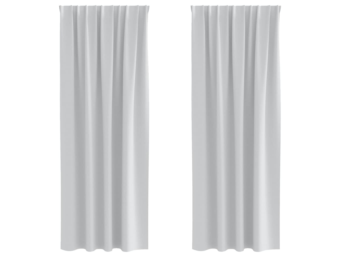 Maison Exclusive - Cortinas Blackout Com Argolas 2 Pcs Cinza Claro 245 X 140 Cm