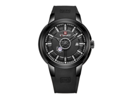 Relógio Masculino de Quartzo com Pulseira de Silicone Impermeável 3atm Calendário Outdoor