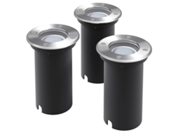 Vidaxl Iluminação Led P/ Piso Exterior, 3 Pcs, Redondo