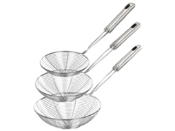 Escumadeira De 3 Peças Em Aço Inoxidável Filtro De Cozinha Em Malha De Concha Com Alça Longa E Orifício Para Pendurar ZMDECQNA