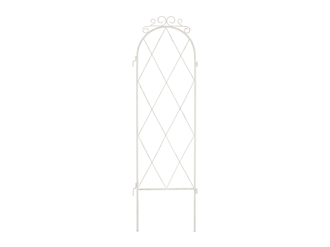 Treliça Relaxdays, Metal, 3 Suportes De Escalada Hxl: 92 X 27,5 Cm, Com Conexões De Encaixe E Estacas, Obelisco, Branco