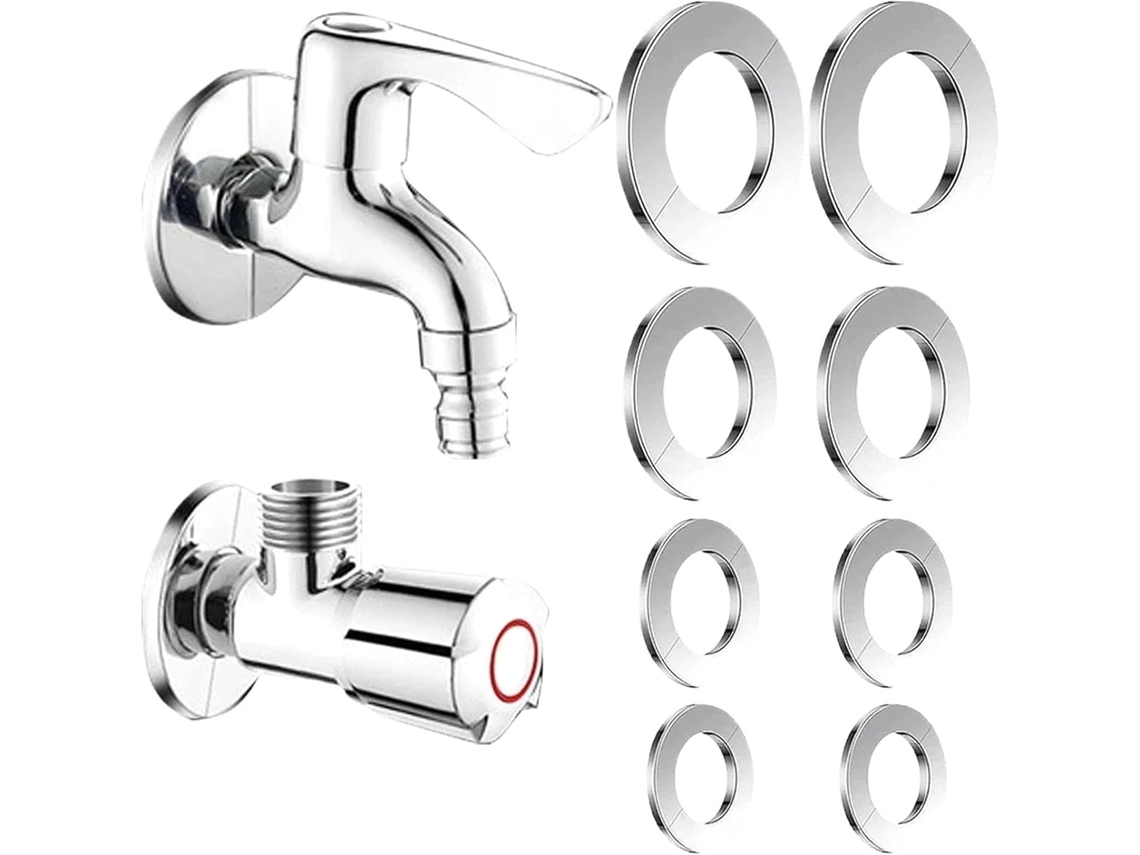 Placa De Acabamento Em Aço Inoxidável, 12 Peças, Para Tubulação De Água, Com Flange Bipartida, Redonda, Para Torneira De