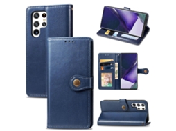 Capa De Couro Com Fivela Para Samsung Galaxy S22 Ultra 5g, Cor Sólida
