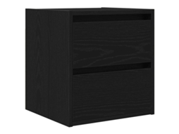 Mesa de Cabeceira de Parede em Carvalho Preto MAISON EXCLUSIVE (38x34x40 cm)