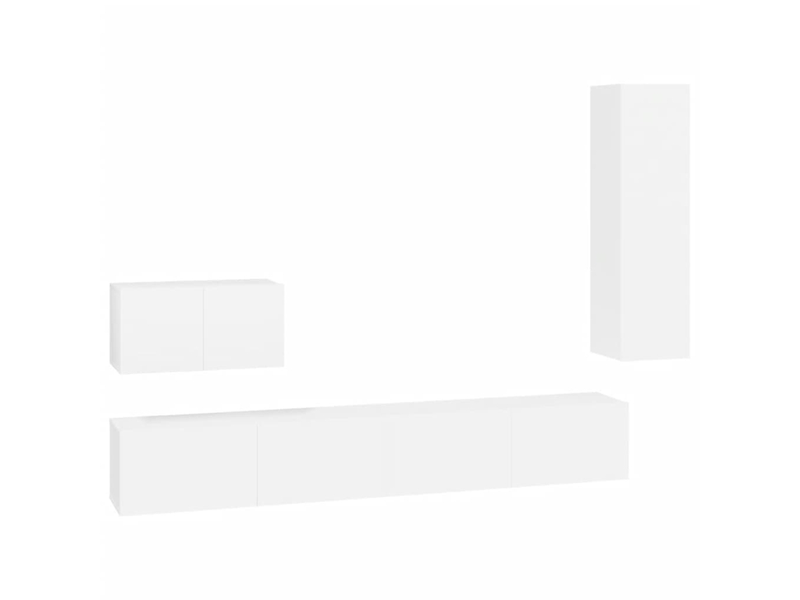 Conjunto Móveis de Tv 4 Pcs Madeira Processada Branco MAISON EXCLUSIVE