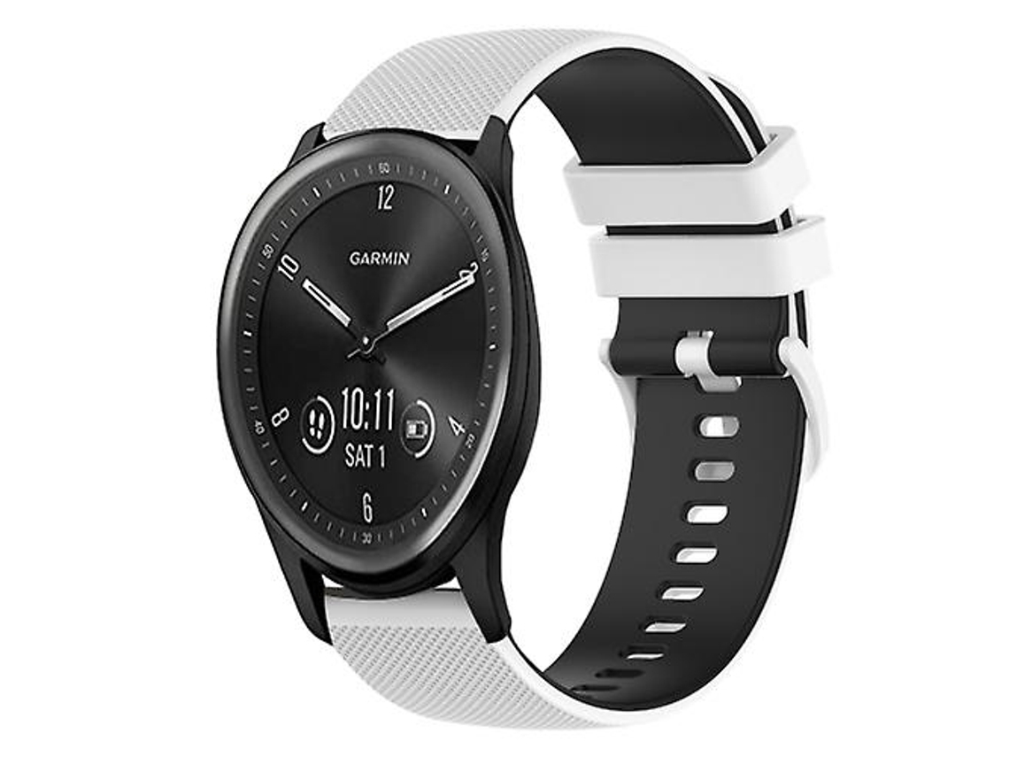 Lurelia Pulseira Garmin Vivomove Sport 20mm, De Silicone Xadrez Bicolor, Acabamento Moderno
