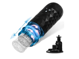 Copo masturbador masculino automático, masturbador masculino com 7 impulsos giratórios, preto