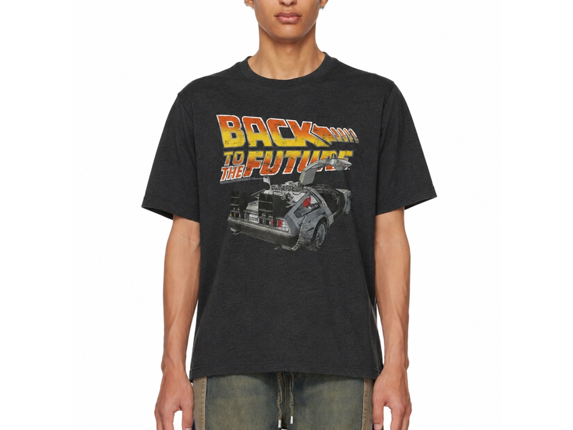 Rockinstone Back To The Future Movie Btf Car Heather Black Adult T-shirt Size:xxxl
