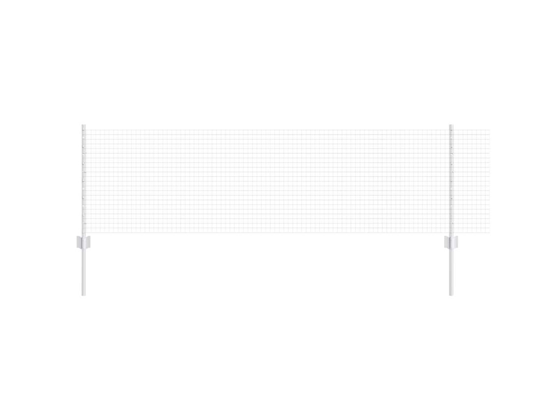 Conjunto 1 Cerca Externa Vidaxl Prateado Aço (25 X 0,6 M)