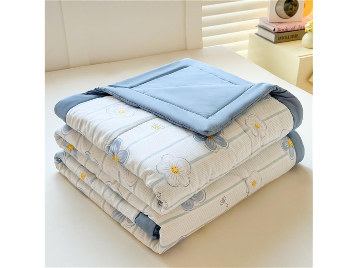 Colcha Acolchoada Fansu Capa de Cama Manta para Ar Condicionado Enchimento Algodão Sofá com Estampa Floral Nór