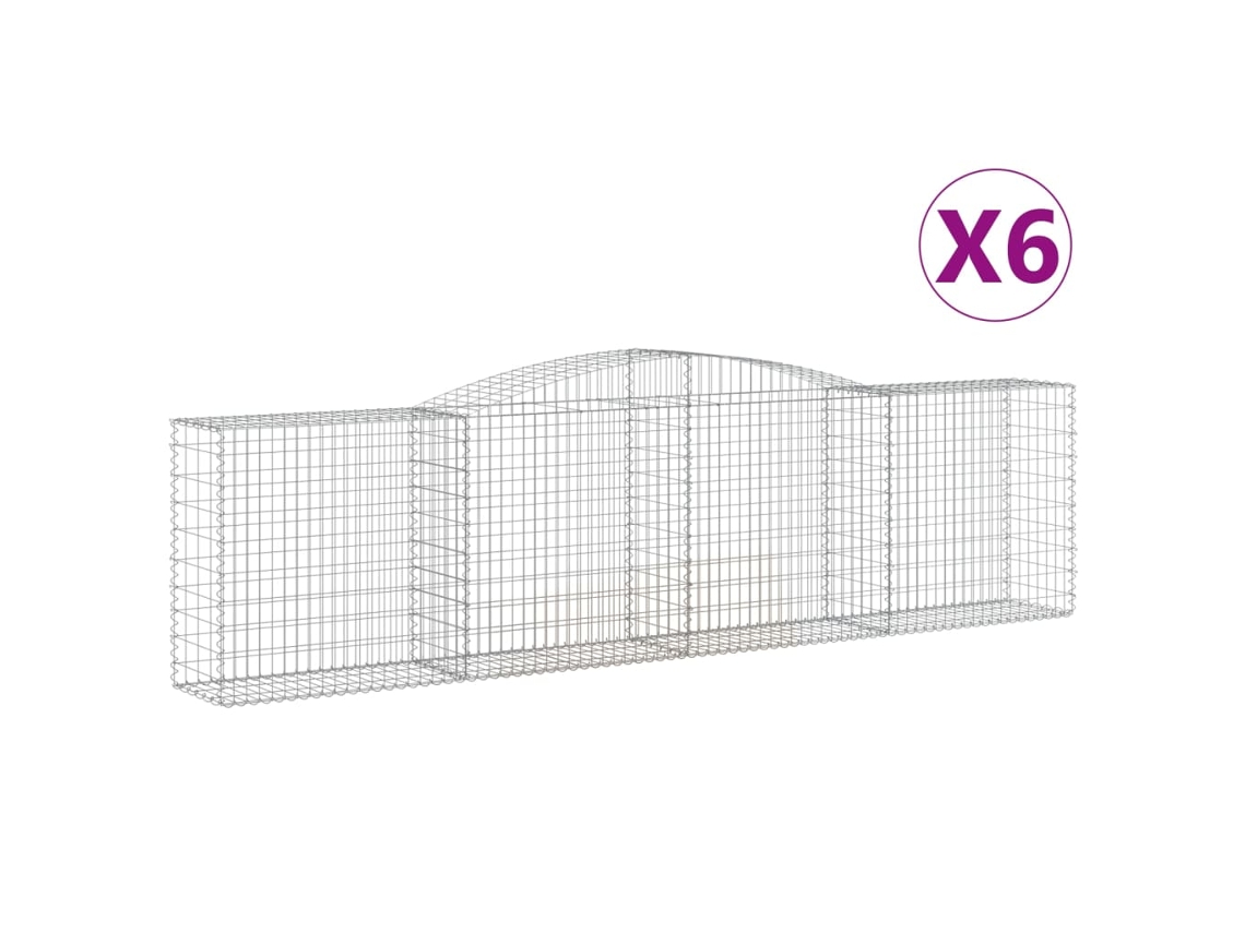 Gabion Basket, Gabion Baskets Vidaxl Prateado Ferro (400 X 50 X 100/120 Cm)