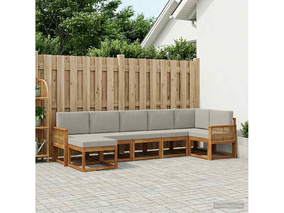Vidaxl Conjunto De Sofás Para Exterior 7 Unid. Poliéster