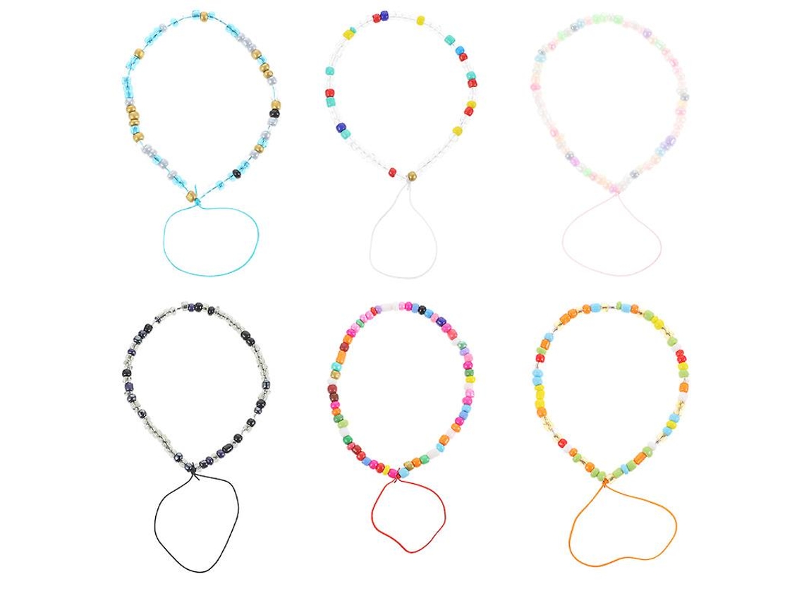 6pcs Cordão De Telefone Com Contas