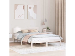 Vidaxl Estrutura Da Cama Com Cabeceira Branco 160 X 200 Cm