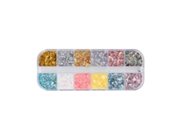 Laminas Holográficas De Uñas 12 Cuadrículas Laminas Glitter Secuencias Confeti Para Decoración De Uñas