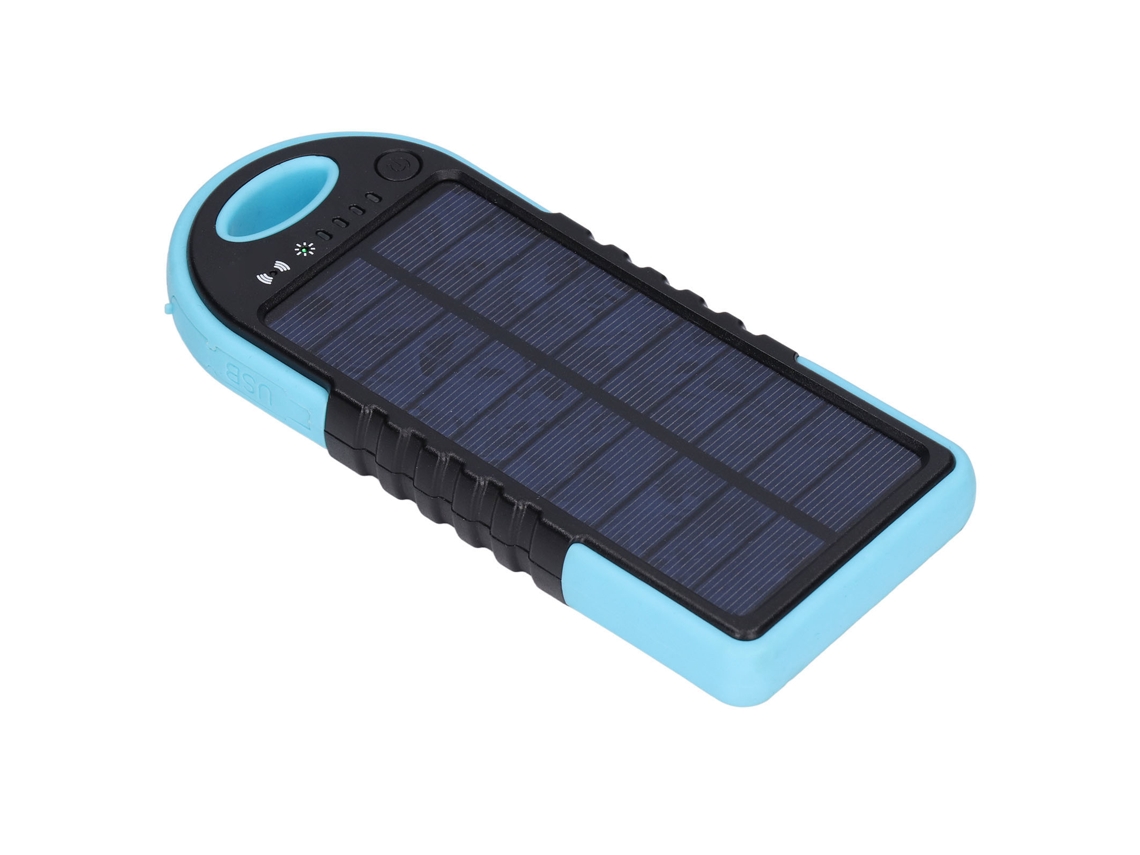 Bateria Solar Sem Fio Power Bank 10000mah 18w Usb Type C Qc 3.0 Pd Carregador Portátil Rápido Azul