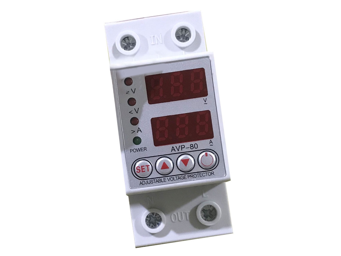 Protector Automático De Tensão Com Display Digital E Led Ajustável Zy 80a 2p (sobretensão/subtensão)