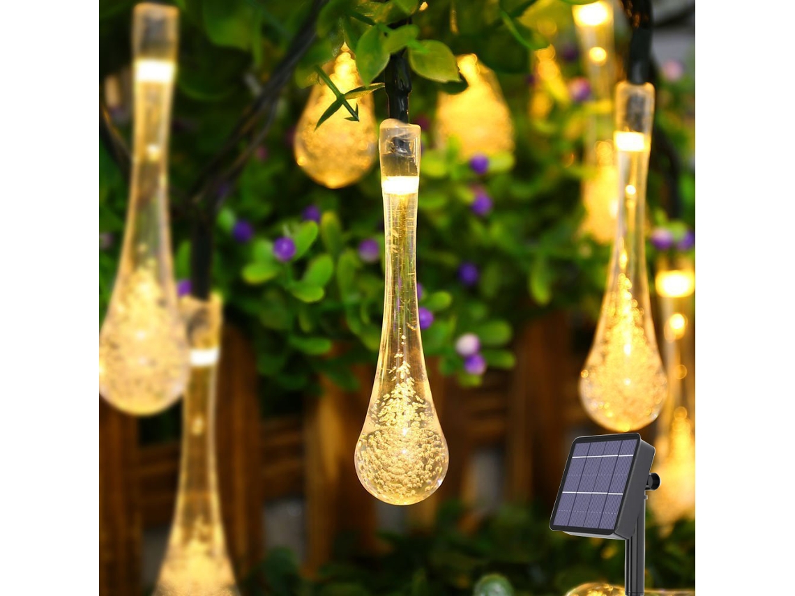 Luminária Pendente Solar Led À Prova D'água (luz Quente, 4m20 Leds)