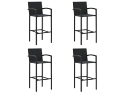 Vidaxl Bancos De Bar 4 Pcs Vime Pe Preto