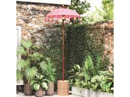 Vidaxl Parasol Balinês Com Base Rosa 95 X 95 X 260 Cm