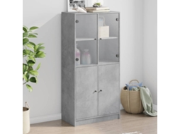 Gabinete alto con puertas derivadas de madera color gris cemento