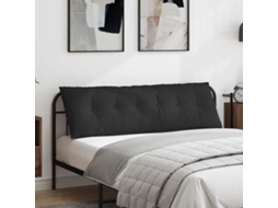Vidaxl Travesseiro Para Costas Preto 160 X 50 Cm Tecido De Microfibra