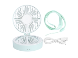 Ventilador Mini Plegable Usb Verde Portátil Con Espejo