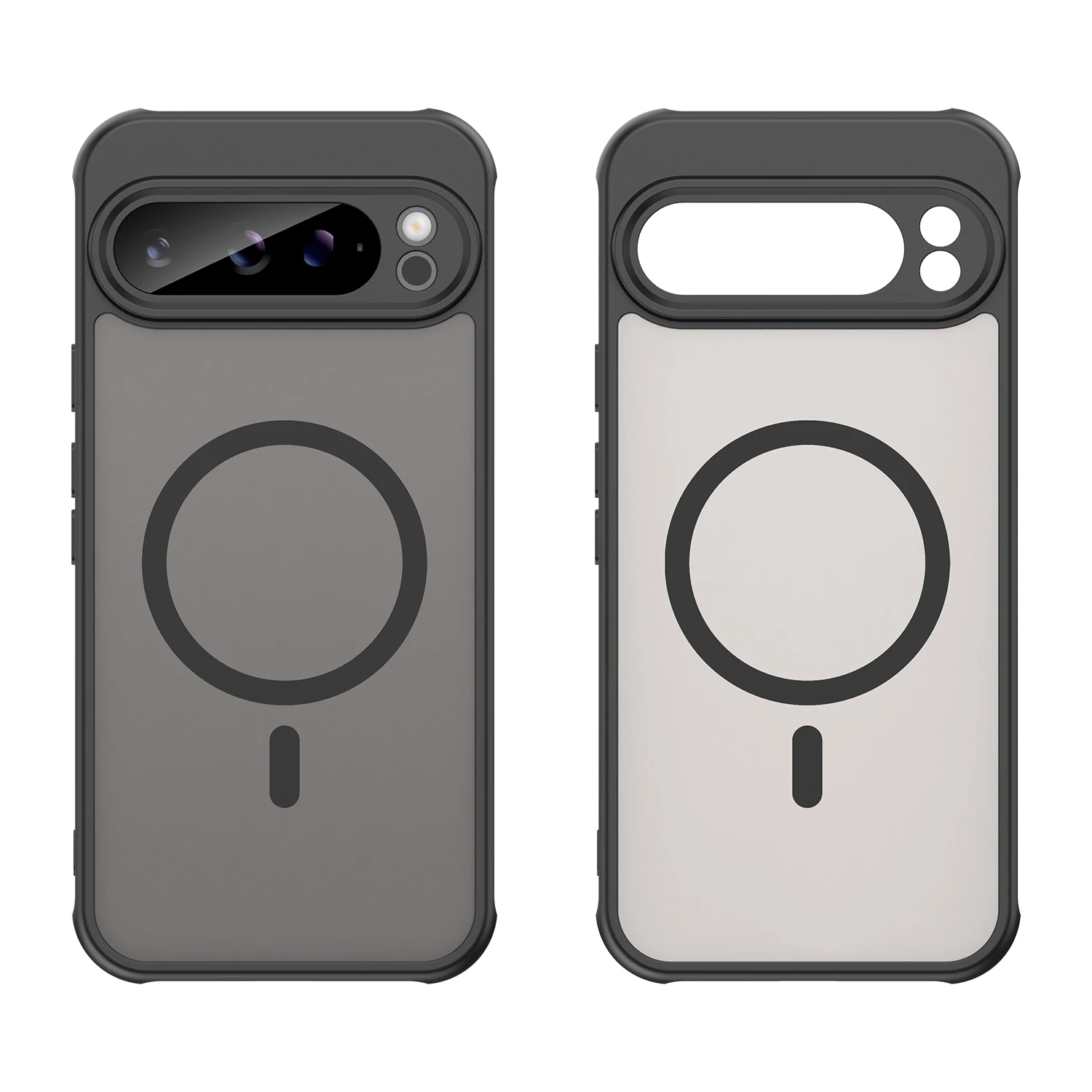 (preto, Google Pixel 9) Capa De Celular Resistente A Impactos E Com Acabamento Fosco, Além De Suporte Para Carregamento Sem Fio Magnético.