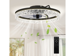 Ventilador de Teto com Luz Led Dimerizável,controle Remoto para Quarto e Sala,preto BTFORUS