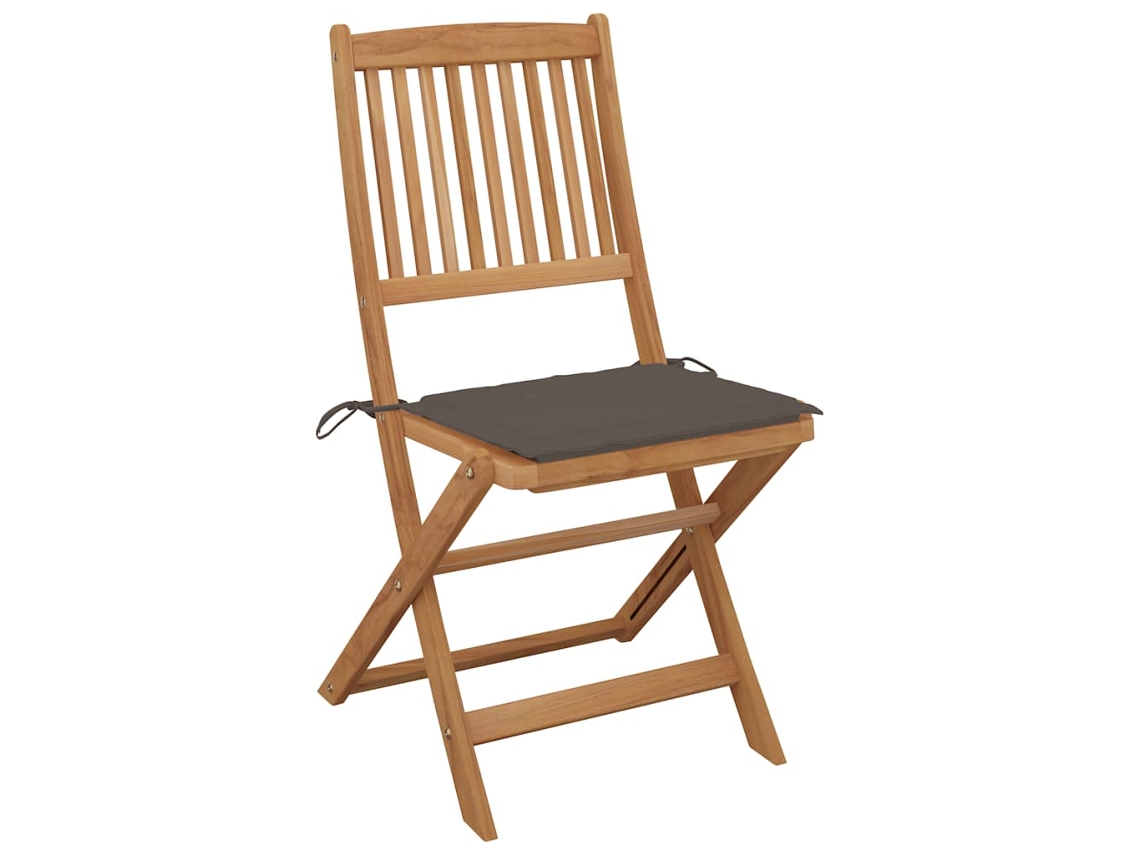 Conjunto de 4 Cadeiras de Jardim Dobráveis com Almofadões Acácia Maciça MAISON EXCLUSIVE (4 pcs)