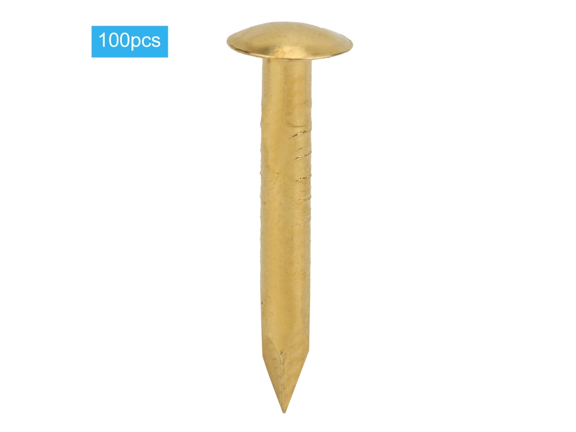 100 Peças Rebite De Cabeça Redonda Em Latão Vintage Para Artesanato Diy E Acessórios De Instalação