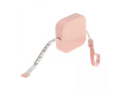 2x Fita Métrica Mini Retrátil Macia Transparente Marcada Rosa Slowmoose