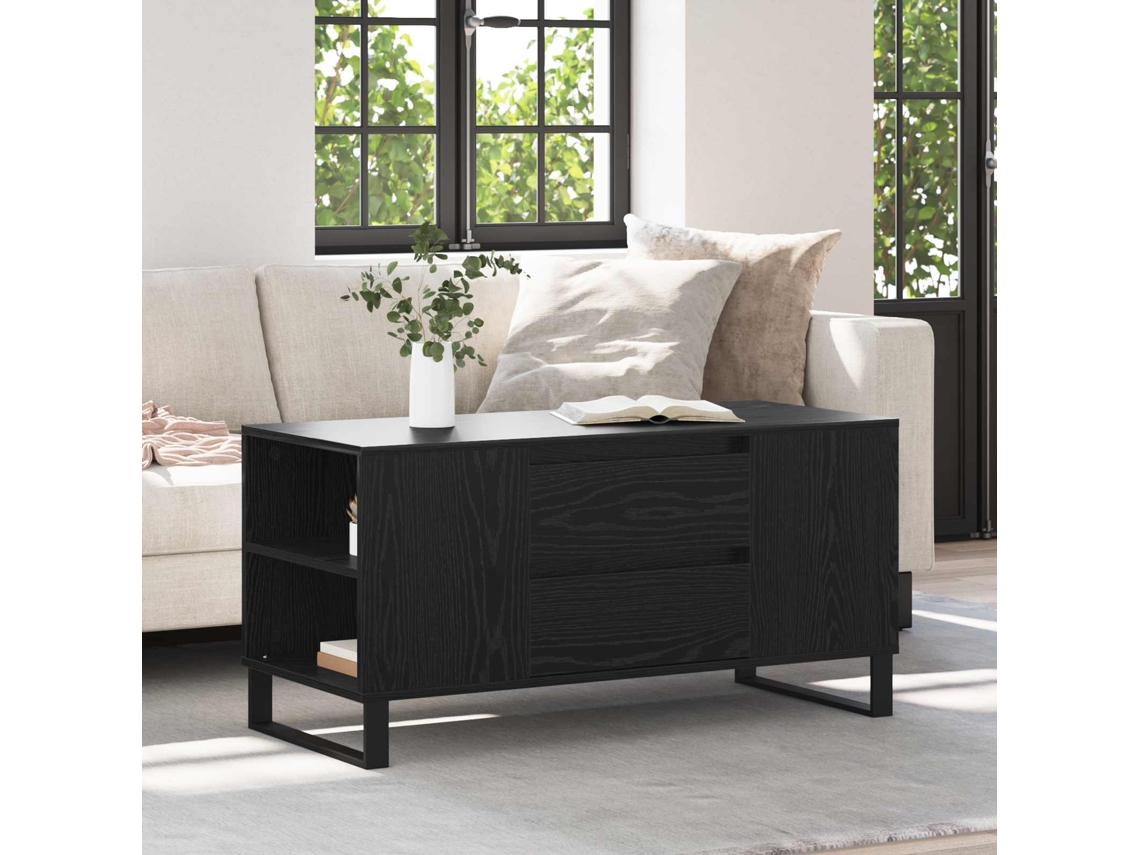 Vidaxl Mesa De Centro Carvalho Preto 102 X 44,5 X 50 Cm
