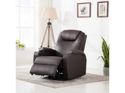 Vidaxl Cadeira Massagem Reclinável Couro Artificial Castanho