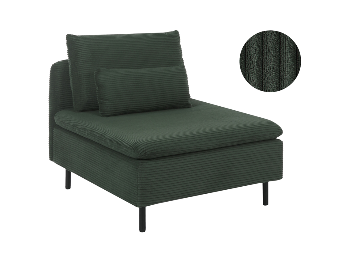 Sillón Modular Beliani Egeris De Pana Verde 86x94x80