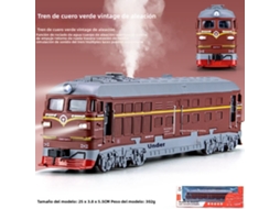 (vermelho) Trem De Brinquedo Clássico De Metal Com Assento De Couro Verde