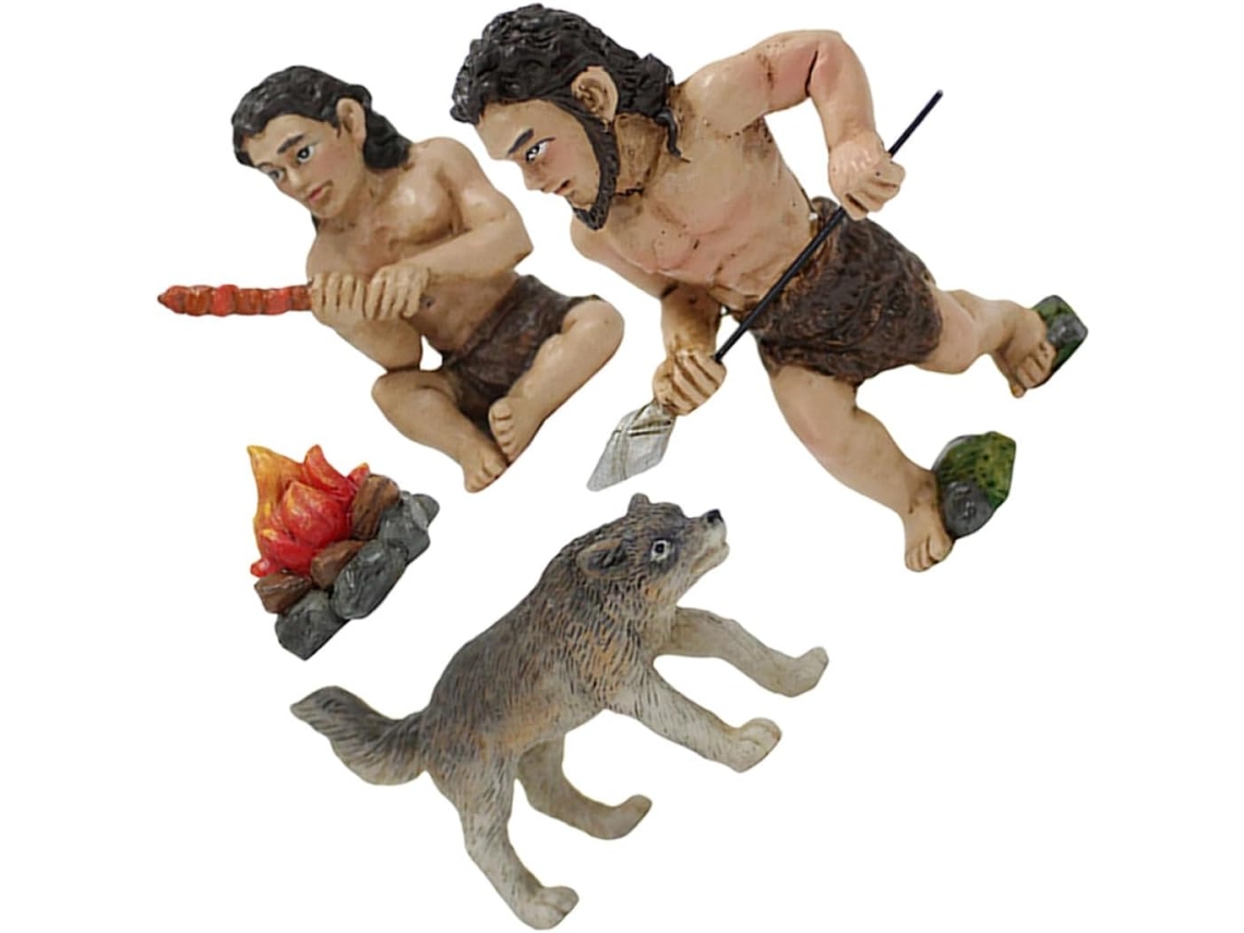 Inoomp Miniaturas de Pessoas Pré históricas, 4 Peças, Decoração Criativa para Jardim e Bonsai, Ornamentoss em Resina CHABERLU