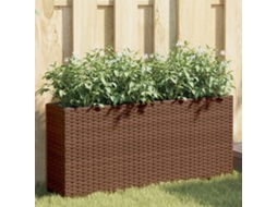 Vidaxl Floreira Com 2 Vasos 90x20x40 Cm Vime Pe Castanho