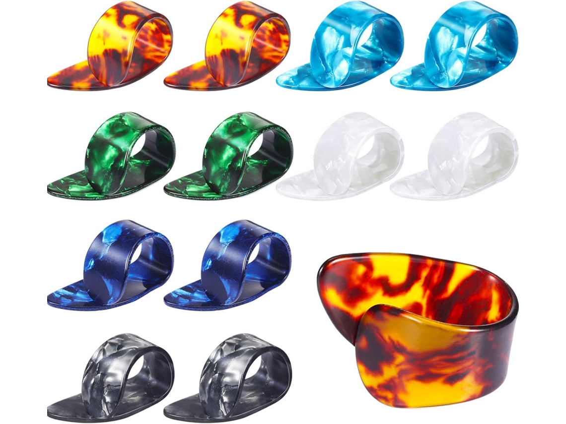 Palhetas de Polegar, Palhetas de Dedo, Médias, Planas e Angulares, de Celuloide para Guitarra F AQUAFORGE