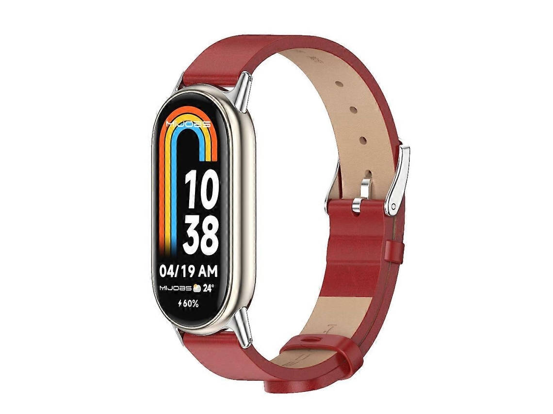 Pulseira De Couro Pu De Microfibra Mijobs Para Xiaomi Mi Band 8 / 9 / 9 Nfc