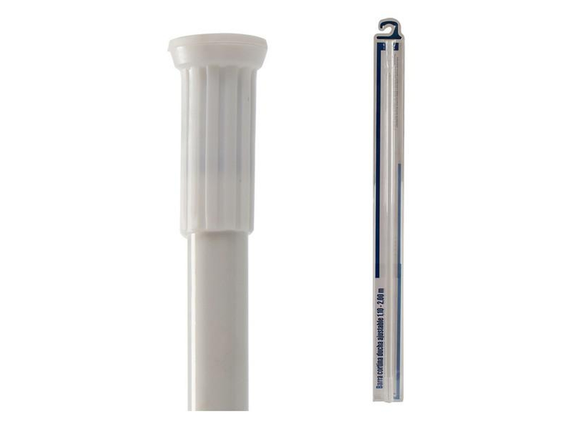 Varão para Cortinas Extensível Branco Metal Plástico 1,10-2 M
