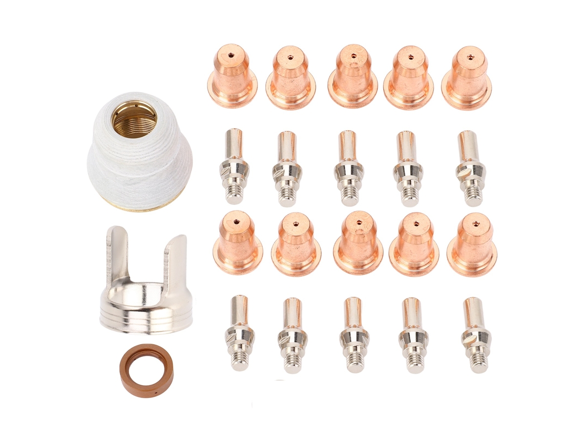 Kit 23 Peças Consumíveis para Torcha de Corte Plasma com Eletrodo e Bico S/MARCA