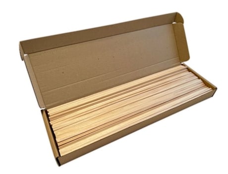 100x Paus Quadrados De Madeira 400x5x5 Mm, Paus Para Algodão Doce, Paus Para Artesanato De Algodão Doce E Para A Casa Pini