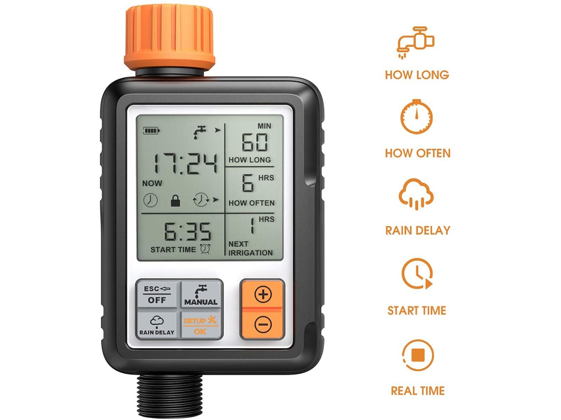 Rega Programável Digital Sistema De Irrigação Automática Relógio Para Mangueira Jardim Gramado