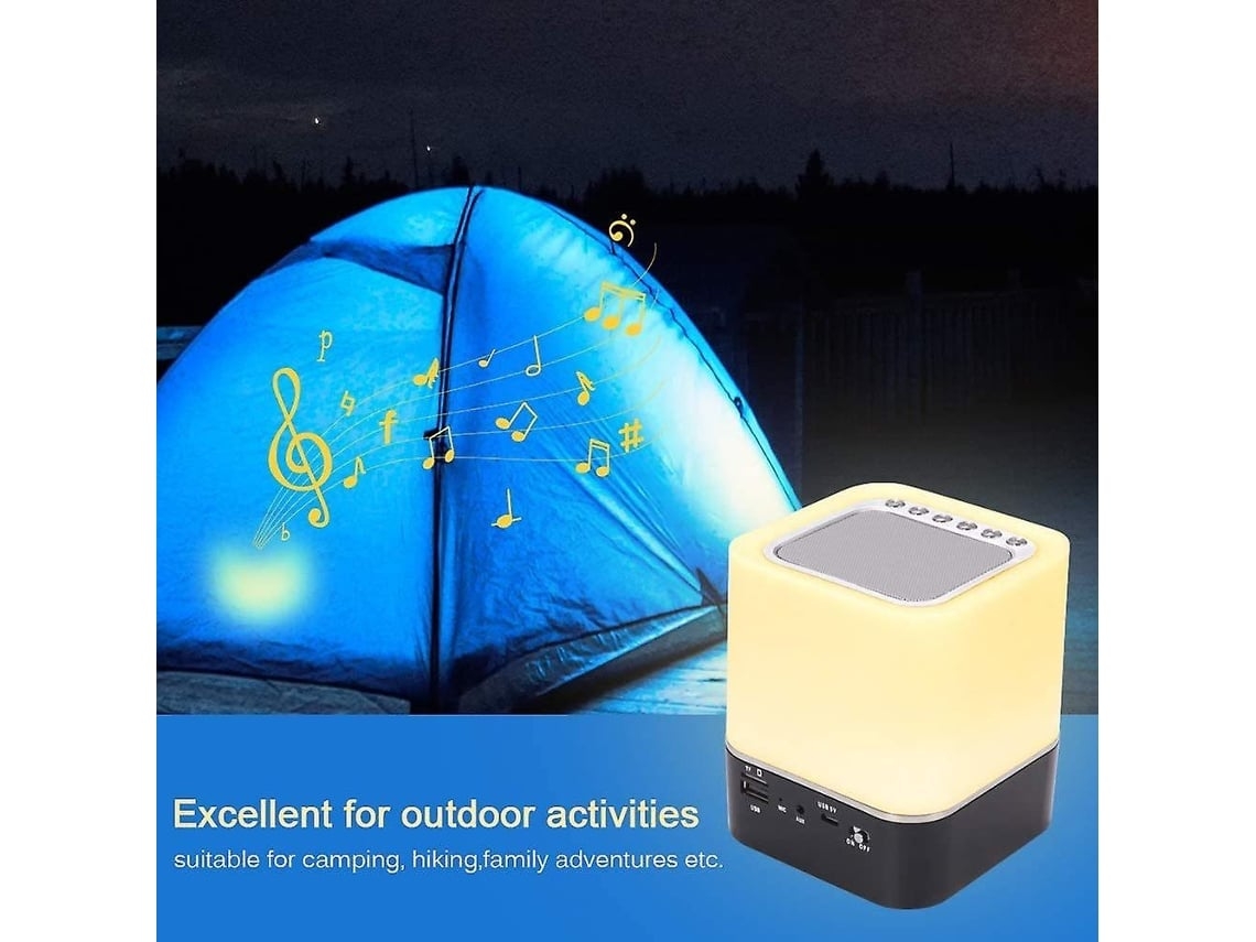 Luz Noturna Com Alto -falante Bluetooth, Lâmpada De 5 Em 1 Toque Com Alteração De Cor, Rgb  Digital Alarm Clock,  Gift Things For Teenr*