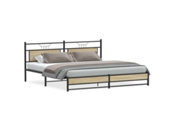 Bed Frame, Bed Frames Vidaxl Marrom Aço (193 X 201 Cm)