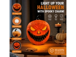 Enfeite Decorativo, Formato De Abóbora, Tema De Halloween, Som Integrado, Para Casa, Mesa, Festas E Composição De Ambientes Sazonais