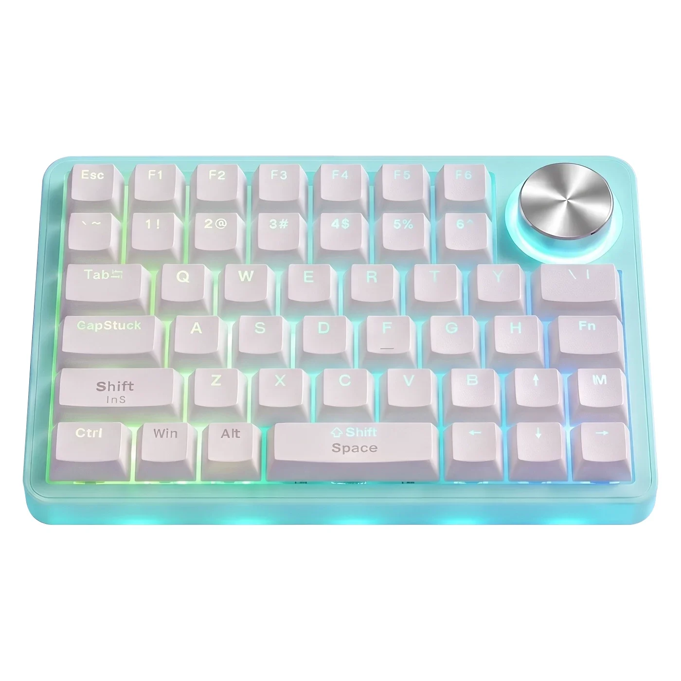 (ciano) Teclado Bluetooth Tri-mode Para Uso Com Uma Mão, Com 45 Teclas