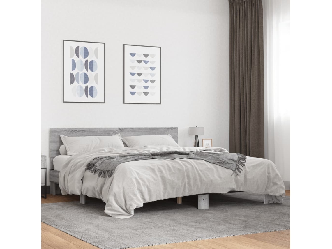 Estrutura De Cama 180x200 Cm Derivados Madeira/metal